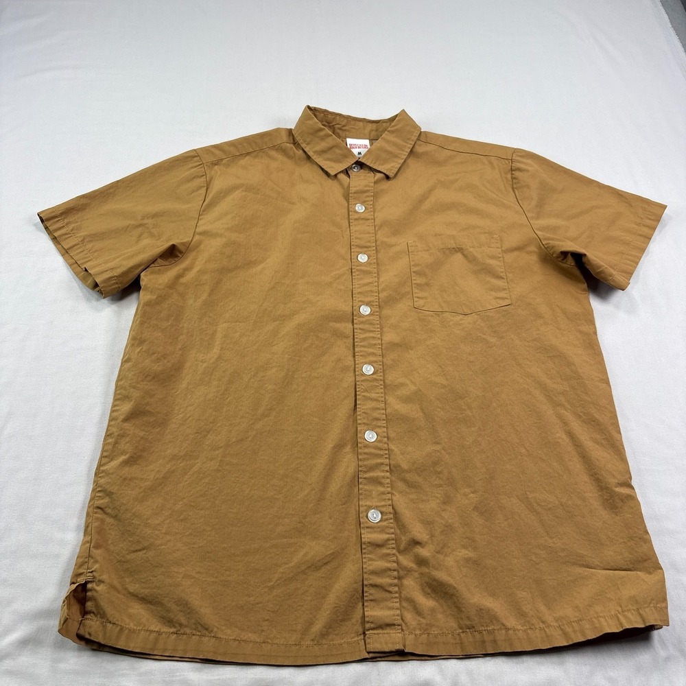 Birdwell Beach Britches Shirt Mens Medium Brown Button Up Casual Camp